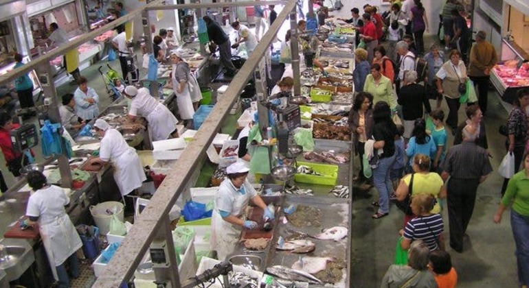Cangas Fischmarkt in Vigo Rundgang, Spain
