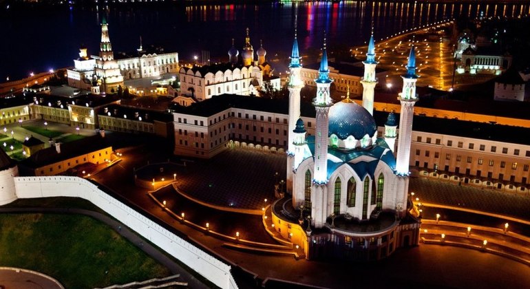 Visite nocturne à pied à Kazan