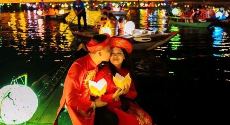 Experience Night Boat Trip & Release Lantern at Hoai River Provided by Tran Huy 