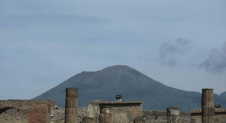 Visita exterior de las ruinas de Pompeya, comida y vestido antiguos